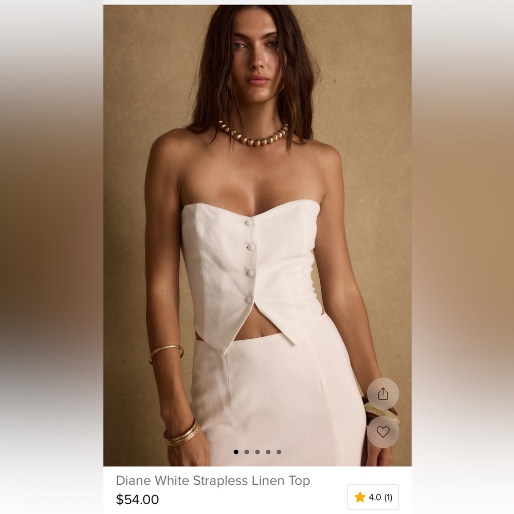 NWT 12th Tribe Diane Strapless Linen top small